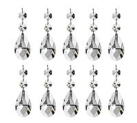 10 Piezas Colgantes Decoraciones de Gotas de Cristal Cuenta de Prisma de luz lágrima Cuentas de para Lámpara Araña de Lágrima Cristal para Cortina Florero Fiesta de Jardín Decoración de Boda