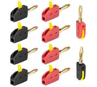 10 Piezas Conector Banana de 4 mm,Conector para Banana Speaker,Conectores Banana,Bananas Altavoces HiFi,para Altavoces, Cable estéreo, Cine en casa(Rojo & Negro)