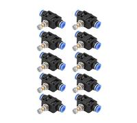 10 piezas Conector de válvula de control de flujo de aire neumático, controlador de velocidad de válvula de empuje de 6 mm
