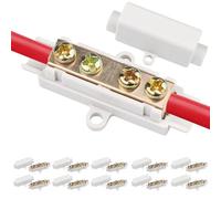 10 Piezas Conectores Electricos, Conector Cable de latón con 4 Tornillos, 1000V 100A Bloque de Terminales Bloque Conectores Bornes de Conexión Eléctrica con ABS carcasa Apto para Cable de 2,5 a 16 mm²
