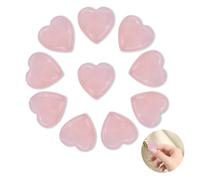 10 Piezas Cuarzo Rosa Piedra Natural Set, Cristal de Sanación de 2 cm, Piedra Corazón Formadas de Amor, Regalos para Mujeres Reiki Meditación Decoración