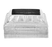 10 Piezas Cubierta de Faldón de Poste Rectangular Plata | Hierro Galvanizado, Borde Floral Estampado, Bloquea Residuos y Resiste Clima, para Balcones y Obras