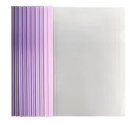 10 piezas cubierta de plástico para informes A4, carpeta de archivos con barra deslizante, cubiertas de encuadernación A4, cubierta de informe A4 con clip, morado