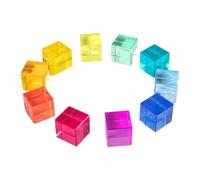 10 Piezas Cubos Acrílicos Bloques de Construcción Traslúcidos Juguetes Educativos Sensoriales para Niños Pequeños Adecuados para Aprendizaje