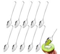 10 Piezas Cucharas de Pomelo, Cuchara De kiwi Pomelo De Acero Inoxidable, Cuchara con Bordes Dentados, Cuchara de Fruta Triangular para Pomelo, Manzana, Kiwi Papaya, Naranja, Helado Sandía