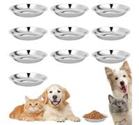 10 Piezas Cuencos de Acero Inoxidable para Gatos, 15 cm Comedero Gato de Metal, Cuencos para Gatos, Aptos para Lavavajillas, Fáciles de Limpiar, Cuenco Gat para Gato y Mascotas Pequeñas