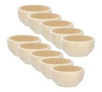 10 Piezas Cuencos de Madera Hechos a Mano, Mini Decorativos Khaki | Madera Maciza, Superficie Lisa sin Rebabas, para Marcadores y Tinte, Proyectos Infantiles y Accesorios