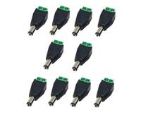 10 piezas DC Support Plug 5.5 * 2.1 mm 5.5 * 2.5mm DC Plug and Socket 12V Conector adaptador de interfaz de alimentación (5.5x2.5mm macho)