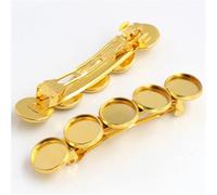 10 piezas de 12 mm con 5 pinzas for el cabello cobre chapado en camafeo, base horquilla, cabujón Para Peinados(Color-06)