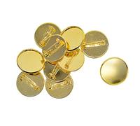 10 piezas de 25 mm para hacer broches en blanco cabujón bisel, bandejas para insignia, color dorado
