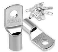 10 piezas de 50 mm² terminales tubulares M8 terminales anulares, terminales de engarzado de ojo con anillo, ojal de cobre estañado Terminal para cable eléctrico