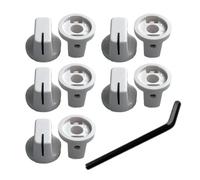 10 piezas de 6,35 mm con agujero para pedales de efecto de guitarra, punteros, perillas de control, pomos de potenciómetro, accesorio de guitarra fácil para nosotros