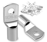 10 piezas de 70 mm² terminales tubulares M10 terminales anulares, terminales de engarzado de ojo con anillo, ojal de cobre estañado Terminal para cable eléctrico