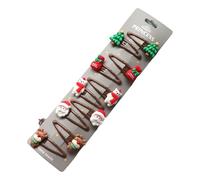 10 piezas de 8 piezas de accesorios para el pelo de Navidad para niñas, pinzas para el pelo, Papá Noel, reno, muñeco de nieve, pasadores para el pelo para vacaciones