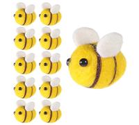 10 piezas de abejorro de fieltro de lana, mini abejas lindas abejas, suministros de manualidades, decoración de felpa para abejas, decoración de revelación de género, ropa, sombrero, regalo