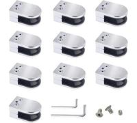 10 piezas de abrazaderas de piso de vidrio, abrazaderas de vidrio de acero inoxidable for pasamanos, escaleras, abrazadera de estante de vidrio, abrazadera de espiga, clips de vidrio de seguridad