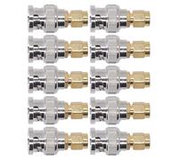 10 piezas de adaptadores SMA a BNC macho, conector coaxial de 50 Ω