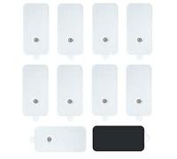 10 piezas de almohadillas de repuesto grandes TENS compatibles con Belifu Nursal Medvice Brilnurse TENS, parches de electrodos rectangulares mejorados sin látex no irritantes de 3,5 mm