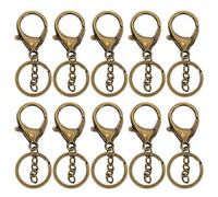 10 piezas de anillo de llavero con cierres de langosta, ganchos de llavero de cordón de metal para cordón de clip de llavero, joyería DIY, manualidades(#4)