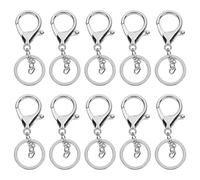10 piezas de anillo de llavero con cierres de langosta, ganchos de llavero de cordón de metal para cordón de clip de llavero, joyería DIY, manualidades(#1)