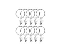 10 Piezas de Anillos Cortina, Clips Metal Decorativos, Resistentes al óxido, for Colgar Cortinas y Ventanas, Ganchos for Ropa(Silver- 25mm)