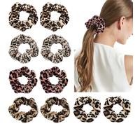 10 Piezas De Anillos De Cabello Con Estampado De Leopardo, Anillos Retro Para El Cabello, Anillos De Cabello Elástico, Anillos Para El Cabello De Decoración De Peinado.