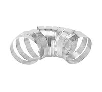 10 Piezas de Anillos de Tarta Circulares Agujeros de Acero Inoxidable Pastel de Frutas Quiches Molde de Mousse de Pastel Molde para Hornear de Cocina 10Cm