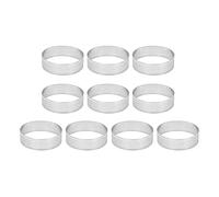 10 Piezas de Anillos de Tarta Circulares con Agujeros de Acero Inoxidable Pastel de Frutas Quiches Molde de Mousse de Pastel Molde para Hornear de Cocina 7Cm