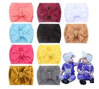10 piezas de banda para la cabeza de nylon Baby Bands Hair Bow Elástica Accesorios para el cabello Tad banda para recién nacidos, Baby Back, el estiramiento, la niña transpirable Bows Bows Bown