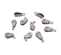 10 piezas de bloque de polea marina de acero inoxidable 304 de 25 mm rueda giratoria para barco de vela para kayak, accesorios de elevación al aire libre, engranaje de elevación polea de nailon (304)