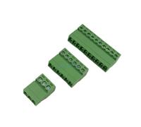 10 piezas de bloque terminales soldadura a tope aéreo tipo 15EDGRK-3,5 mm 3,81 2p-24p enchufable 2 bordes verde for fila conectores(Pitch 3.81mm,5P)