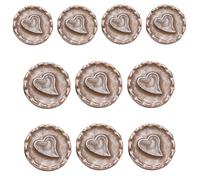 10 piezas de botones de corazón redondos de metal cosido camisa de punto abrigo suéter jeans cardigan decoración metal redondo