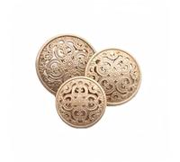10 piezas de botones de metal hueco botones decorativos redondos negros plateados y dorados para ropa y accesorios de costura