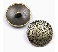 10 piezas de botones vintage redondos con tallo de metal y motivo floral circular - Artesanía para costura DIY y decoración de ropa