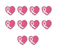 10 piezas de broche de conciencia con cierre en la parte posterior, agujas de metal en forma de corazón, pin de conciencia para mujeres cuidado de la salud, alfileres de amor de aleación