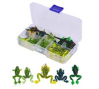 10 Piezas de Cebo de Pesca de Rana Suave, Anzuelo de Pesca de Rana Artificial se?uelo Conjunto de Gancho Accesorios de Pesca de Conector de Alambre Anti-mordida