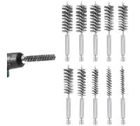 10 piezas de cepillo metálico para taladro, cepillo de metal ondulado, cepillo de metal cilíndrico, cepillo de tubo para calefacción, cepillo de metal perforado.