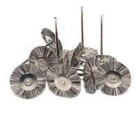 10 piezas de cepillos abrasivos for bruñir joyas, accesorios for herramientas rotativas, almohadillas de pulido de lana, algodón y tela.(Gray,22mm)