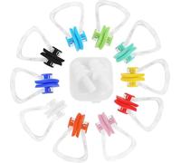10 piezas de clips de natación nasales reutilizables para la nariz, tapones impermeables con 1 par de tapones para los oídos, para nadadores, principiantes, niños y adultos