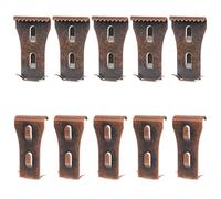 10 Piezas de Clips de Pared, Ganchos de Pared de Ladrillo de Acero Resistentes Sin Taladro para Cuadros Luces Coronas Colgador para Ladrillos de 5,7 a 6,2 cm de Alto (Color Cobre Rojo)