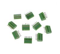 10 piezas de conector de bloques de terminales montados en pieza de tornillo de 5 pines, paso de 2,54mm