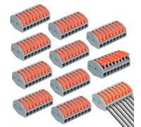 10 Piezas de Conectores Eléctricos Rápidos con Palanca, 8 Puertos, Clemas Eléctricas Rápidas 250V 32A, Regletas Cables Enchufables, Fichas Empalme Eléctrico, Conector Rápido para Conexiones Eléctricas