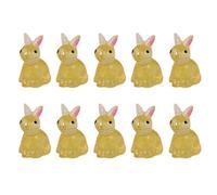 10 piezas de conejito luminoso que brilla en la oscuridad, mini adorno de resina para manualidades, lindo modelo de conejo para decorar fundas de