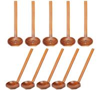 10 piezas de cuchara de madera cola de cola larga cucharas japonesas ramen cucharadas en forma de tortuga cucharada de olla caliente y colandante cuchara de sopa de cuchara ranurada para comer la coci