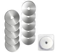 10 piezas de cuchillas giratorias de repuesto, cuchilla giratoria redonda de 45 mm, acero SKS-7 para tela, cuero y papel