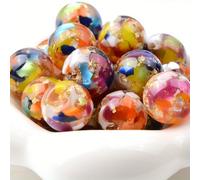 10 piezas de cuentas acrílicas multicolores vintage aleatorios para hacer joyas, dijes, cuentas sueltas para pulseras, collares, aretes, bolígrafos y regalos DIY