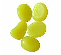 10 piezas de decoración de guijarros luminosos de 4,5 cm que brillan en la oscuridad, decoración de jardín, piedra luminosa, piedra grande para acuario - Amarillo