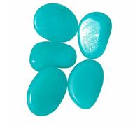 10 piezas de decoración de guijarros luminosos de 4,5 cm que brillan en la oscuridad, decoración de jardín, piedra luminosa para jardín, piedra grande para acuario - Azul claro