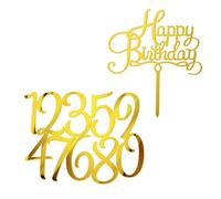 10 Piezas De Decoración De Pastel Con Números, 1 Pieza De Inserto De Cumpleaños, Inserto De Cumpleaños Número 0-9, Decoración De Pastel Con Combinación De Números