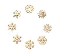 10 Piezas De Decoración De Postres Y Pasteles De Madera Redondos Huecos De Estilo Europeo Copos De Nieve De Madera Hechos A Mano Para Navidad Paquete Mixto De 10 Piezas